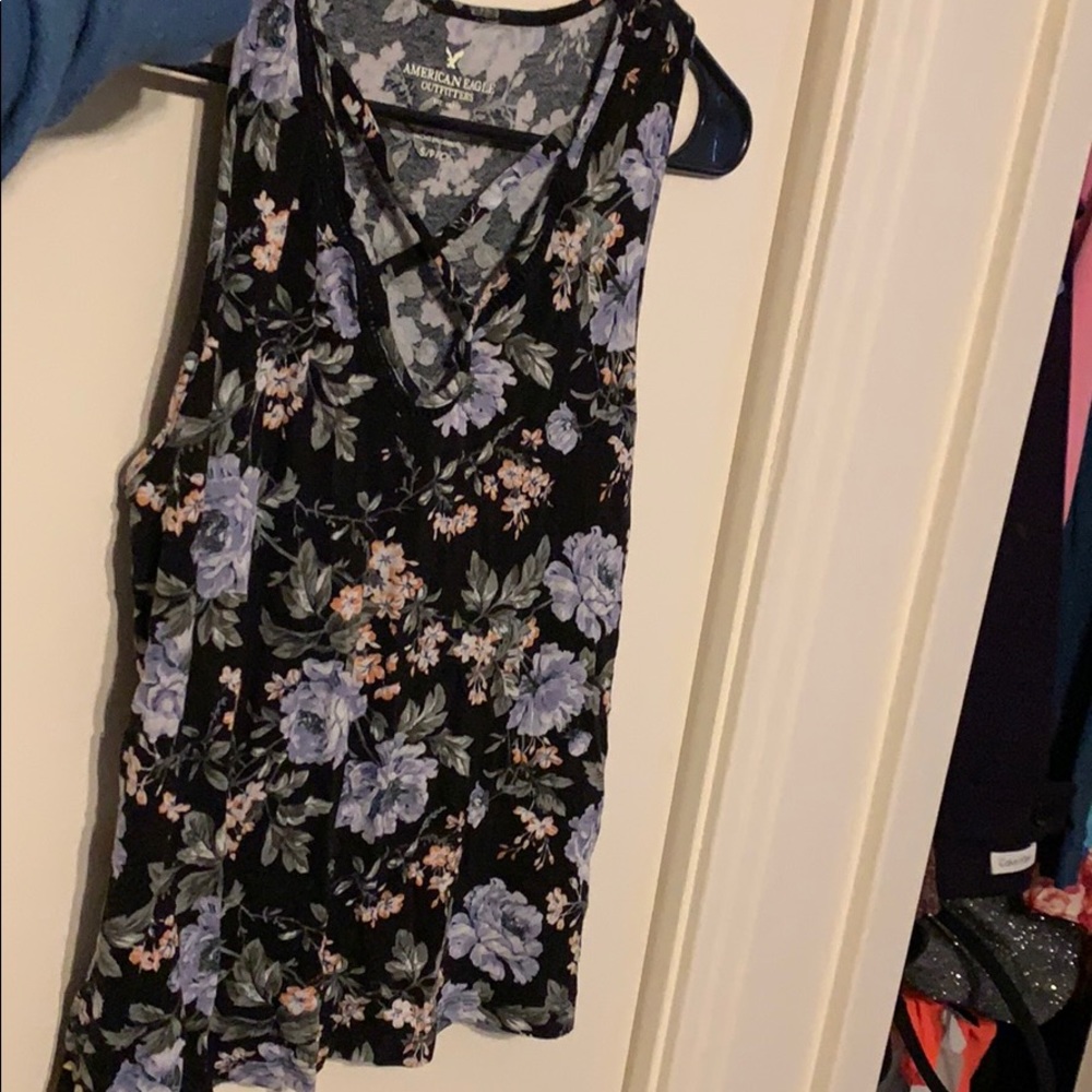 Floral cross cross tank